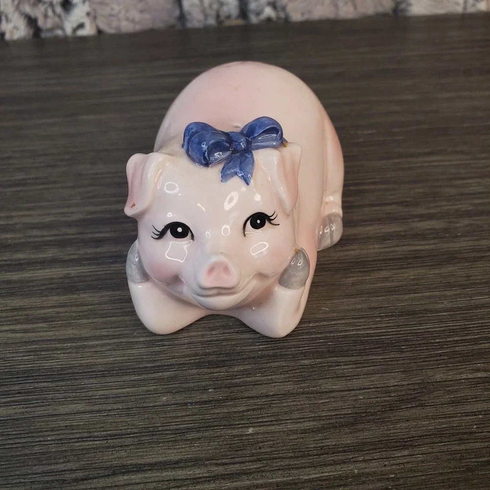 Vintage OTAGIRI Mary Ann Baker Pink Country‎ PIG Salt N Pepper Shaket Set